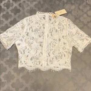 White lace crop top